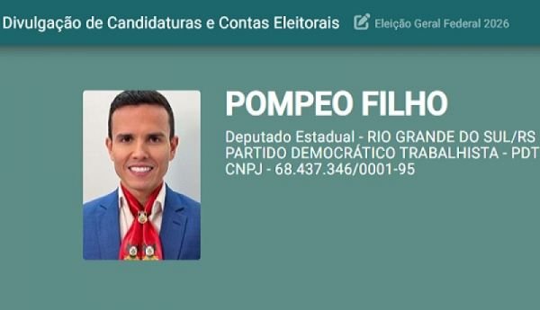 Candidato com domicílio eleitoral em Ijuí à Assembleia Legislativa apresenta contas parciais