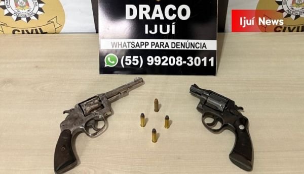 Polícia Civil prende homem por posse de armas de fogo com numeração raspada em Ijuí