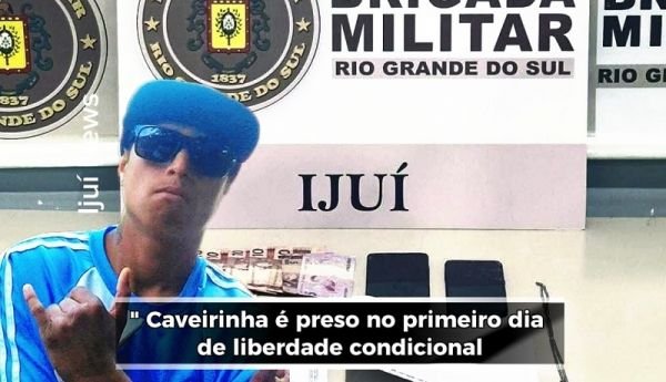 "Caveirinha" é preso pela Brigada por roubo um dia após obter liberdade condicional