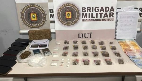Tele-pó: Brigada Militar prende dois homens  em flagrante delito de tráfico de drogas em Ijuí
