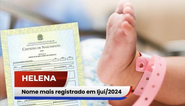 Helena é nome mais registrado no Brasil em 2024; venceu também em Ijuí